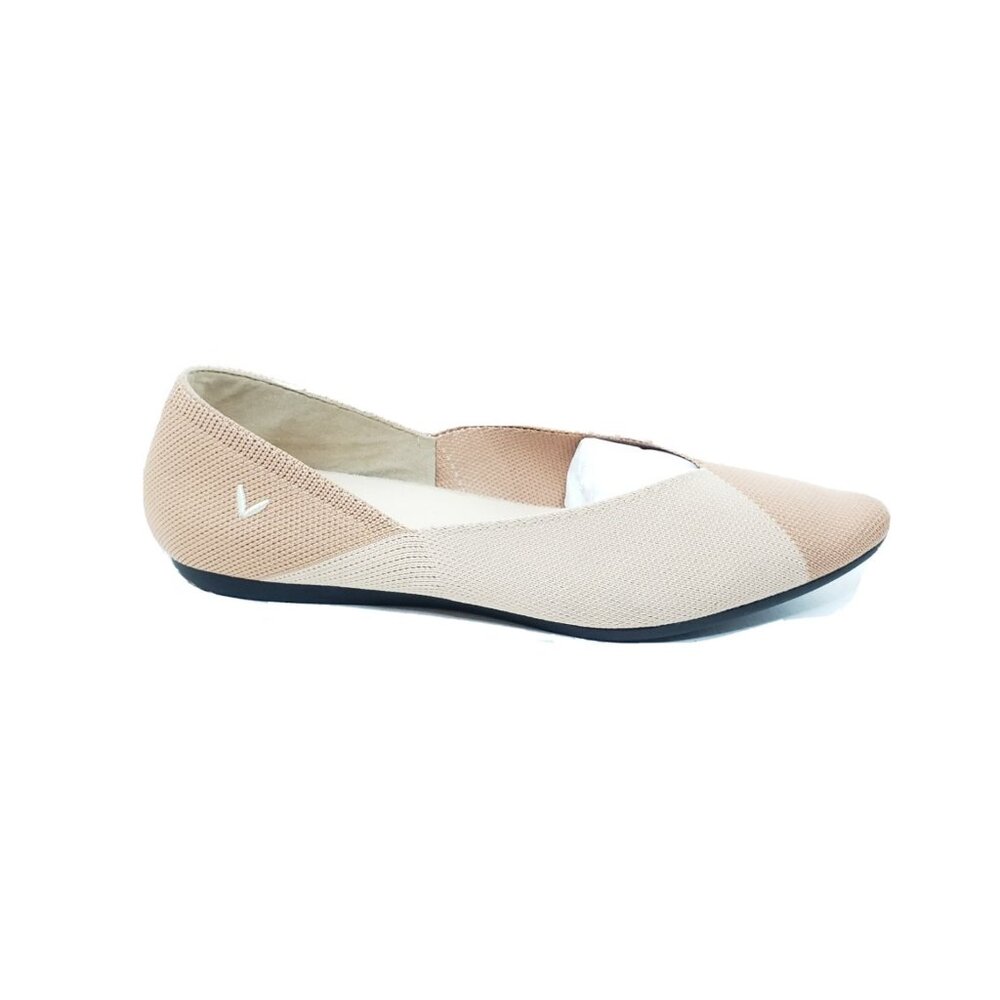 VIVAIA Valencia Pointed Toe Knit Flats Womens Beige Shoes Size 37 US 6.5 - Picture 9 of 10